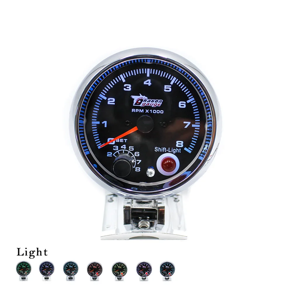 CNSPEED 7 Colors 12V 80mm 0 8000RPM Tachometer Gauge meter Led Light
