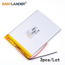 3pcs /Lot 3.7v lithium Li ion polymer rechargeable battery 327196 2300mah Tablet pc MID IPAQ Power bank DIY