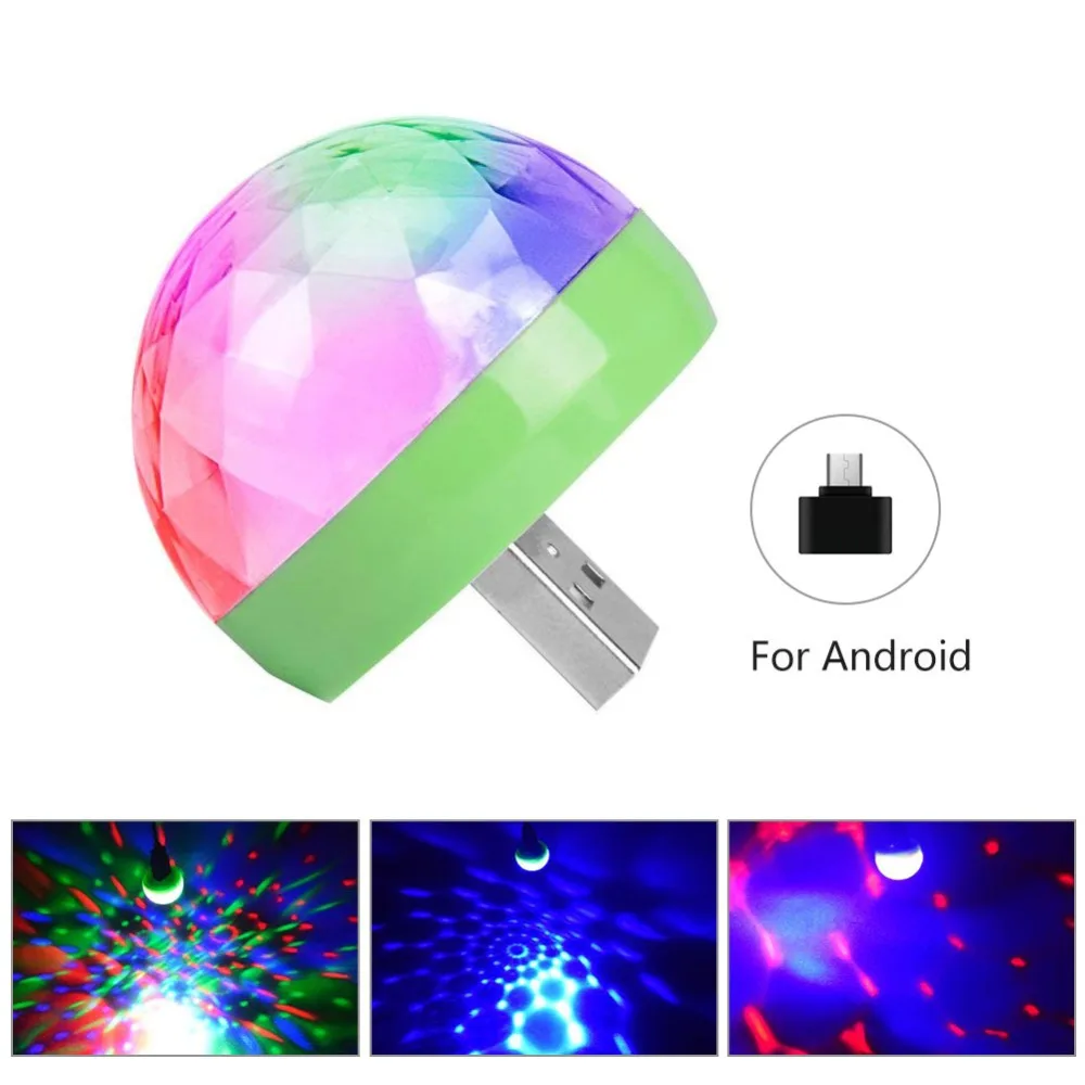 

LED Car USB Atmosphere Light DJ RGB Mini Colorful Music Sound Lamp for USB-C Phone Surface Enjoy Football Match Mobile Phone