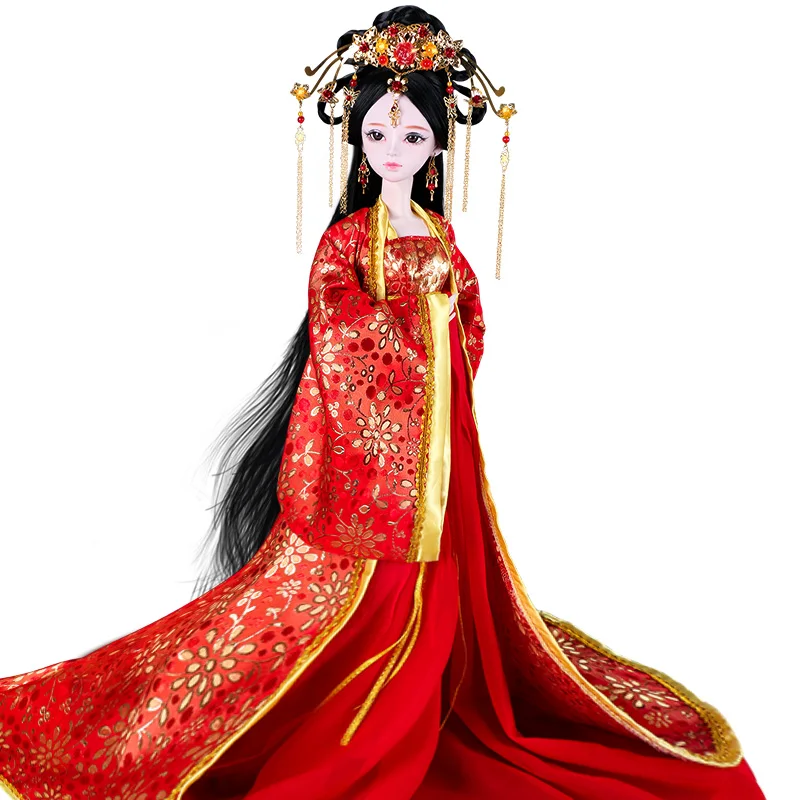 Ручной работы Bjd 1/3 куклы династии Тан невесты 23 шарнирная кукла красные шины Куклы Игрушки для девочек детские подарки на день рождения и Рождество