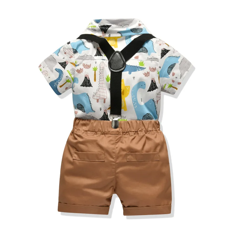 Одежда для маленьких мальчиков г., новые летние комплекты одежды хлопковая детская одежда комплект одежды из 2 предметов для маленьких мальчиков: футболка+ короткие штаны