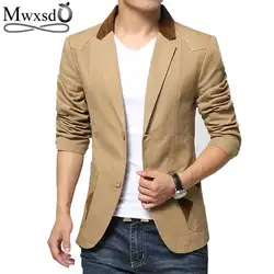 Mwxsd бренд весна-осень Для мужчин случайные хлопка пиджак Для мужчин Slim Fit Блейзер masculino мужской Азиатский Размер M-5XL