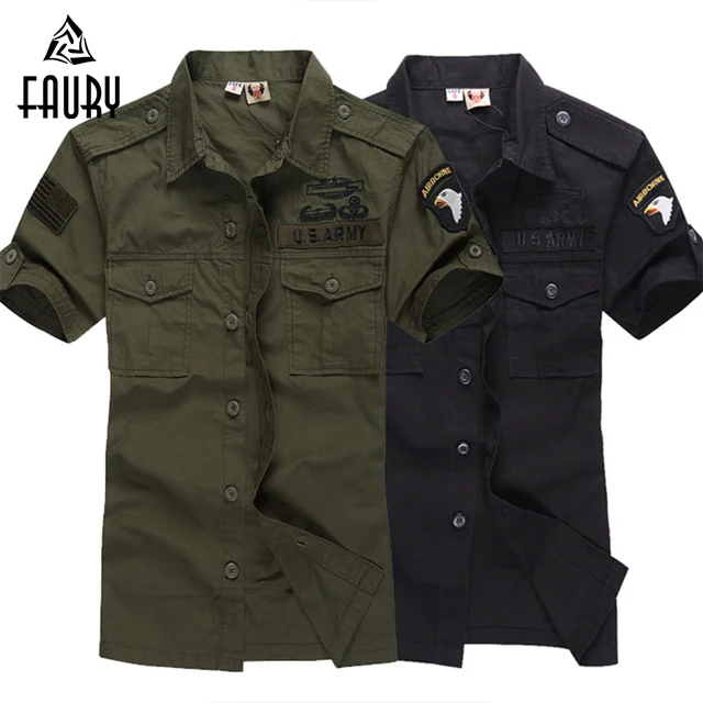 $US $29.46  Military Uniform Mens Summer army Camouflage shirt Men Mlitary Tactical 100% Cotton Shirt US Airbor