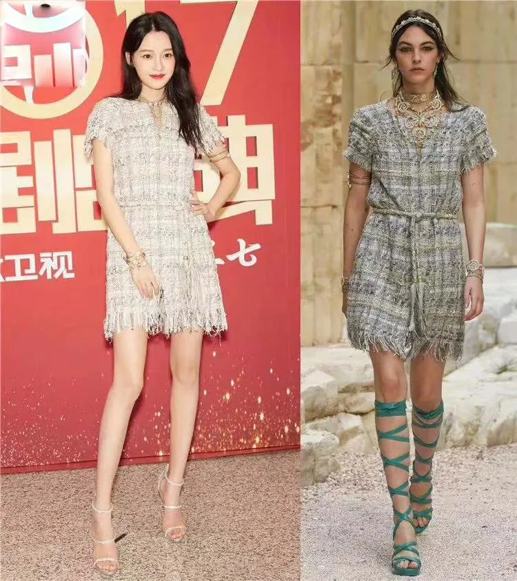 

2018 elegant tweed casual dress amazing belt summer dress fashion sleeve vestidos de fiesta plus size 5xl 6xl party dress