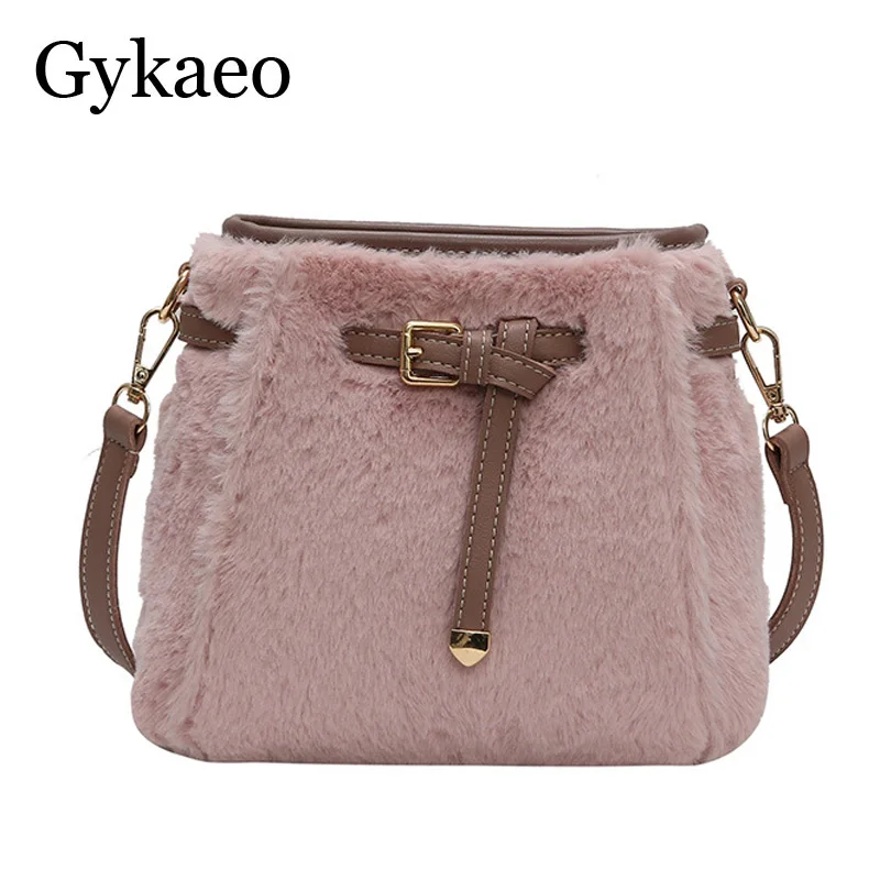 

Women Winter Faux Fur Shoulder Bag Fashion Handbag Lady Small Messenger Handbag Female Party Small Girls Tote Bag Sweet Pink Bag