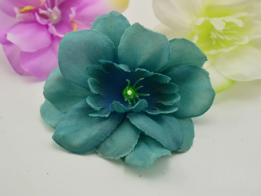 10pcs silk orchid Artificial flowers for Home Garden Wedding Decoration DIY Wreath Gift box Scrapbooking Craft simulation Cherry