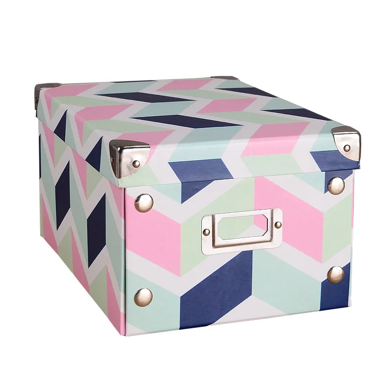 

Office Desk Storage Box Small Paper Storage Box File Organizer Student Item Storage Box Collapsible Geometric Storage Box