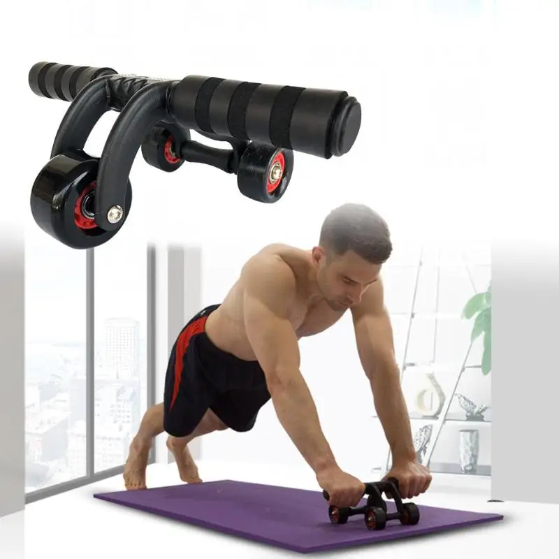  3 Wheels Power Wheel Triple AB Roller Abdominal Abs Workout Fitness Machine Gym Knee Pad Stretch Ab
