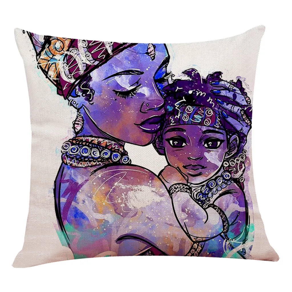 

Gajjar HD Print African Abstract Portrait Cotton Linen Cushion Cover Afro Women Poster Throw Pillow Case Square Pillowcases 328
