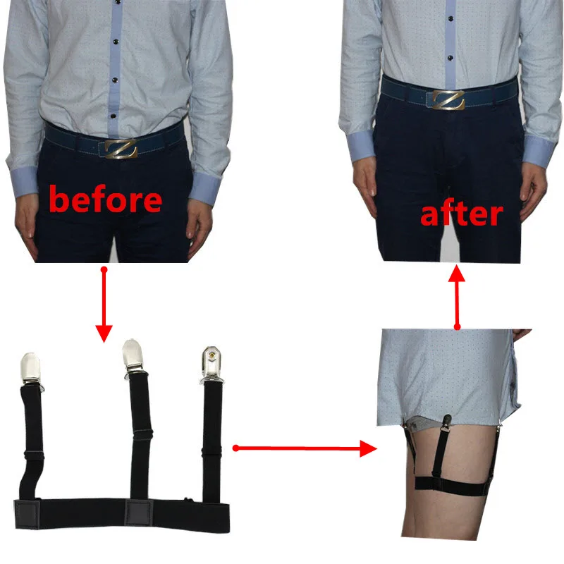 Punk Men Women Gentleman Leg Thigh Elastic Shirt Stays Garter Belt