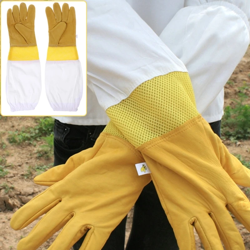 

1Pair Beekeeping Gloves Breathable Mesh Protective Gloves Beekeeper Tool