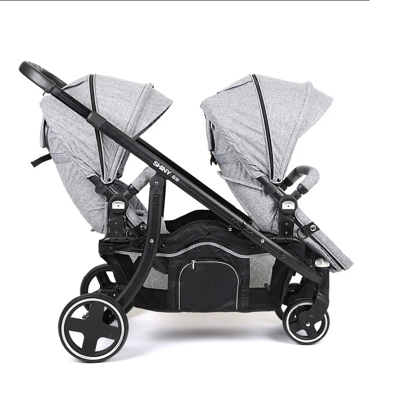 

High quality export baby twin stroller purple 4 colors in stock four season use twin kids baby car