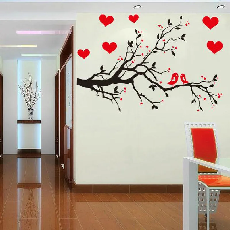 Hot Diy Wall Decal Tree Branches Love Birds Removable Sticker Hot Diy Wall Decal Tree Branches Love Birds Removable Sticker Bedroom Art Decor High Quality Wallpaper Free Shipping In Stickers From Home
