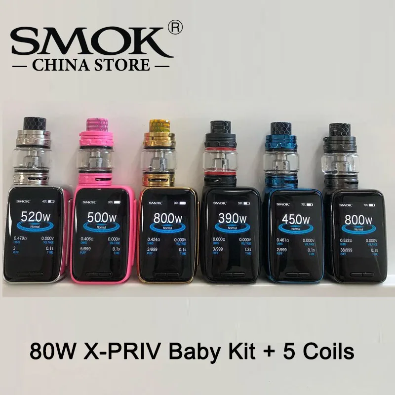 

Vaporizer SMOK X-PRIV Baby Kit 80W 2300mah Battery 6ML Big Baby Prince Tank VS Revenger SMOK X-PRIV G-PRIV E cigarette Vape