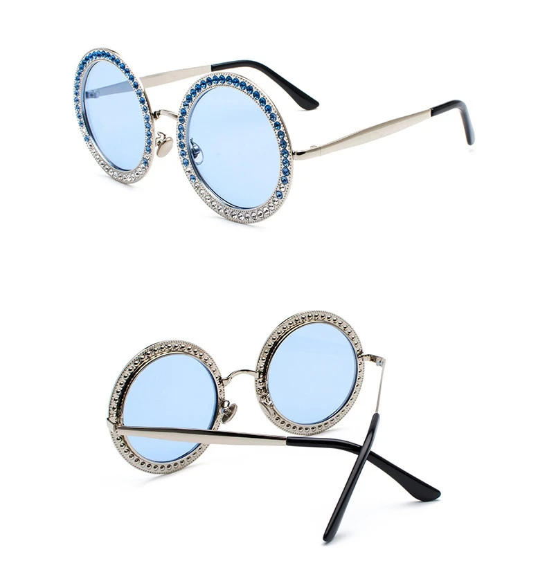 ROYAL GIRL, женские круглые солнцезащитные очки с кристаллами, фирменный дизайн, роскошные стразы, солнцезащитные очки высокого качества, UV400 ss970