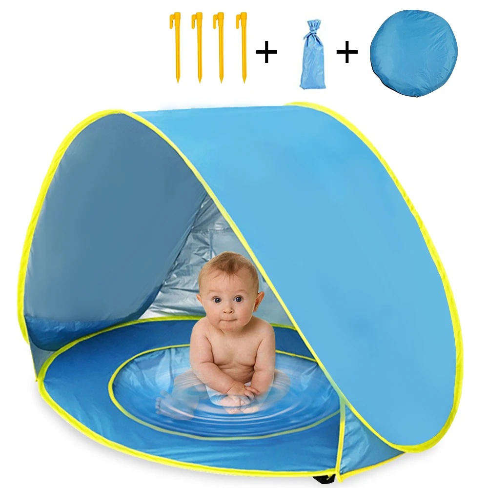 

Waterproof Baby Beach Tent UV-Protection Sun shelter with Pool Pop Up Awning Tent kid Outdoor Camping Sun shade Beach for Child