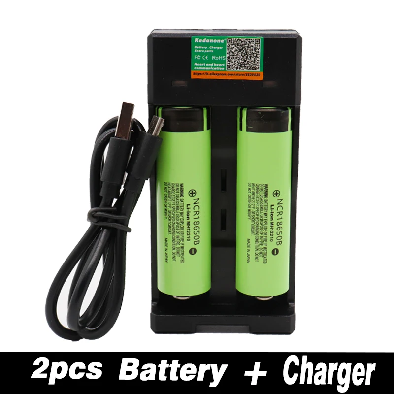 

2019 New Original NCR 18650B 3.7 V 3400 MAH 18650 Lithium Rechargeable Battery For Panasonic Flashlight Bateries and USB charger