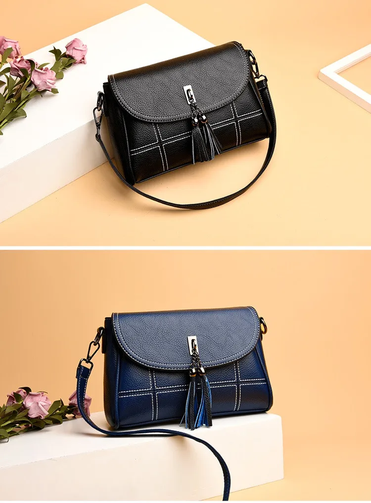 MJ Women Leather Crossbody Bag Female PU Leather Crossbody Handbag Fashion Tassel Messenger Bag Ladies Small Shoulder Bags (11)