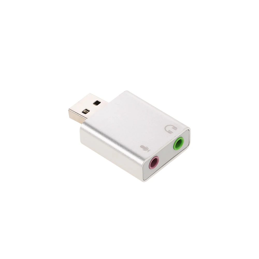 Алюминиевый сплав USB внешний стерео звуковой адаптер USB Аудио Звуковая карта Виртуальная 7,1 микрофонный конвертер с разъемом 3,5 мм