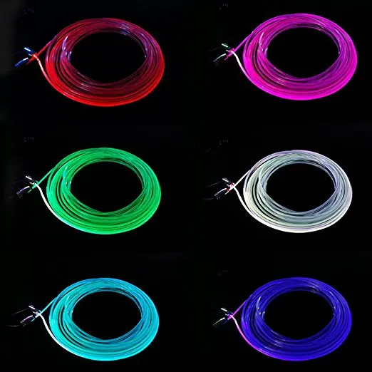 New Sound Active EL Neon Wire Strip Light RGB LED Car Interior Light Multicolor Bluetooth Phone Control Atmosphere Light 12V Kit