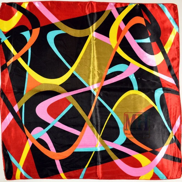 

New Design Red Black Ladies Silk Scarf Printed Hot Sale Women Accessories Professional Small Square Scarves All-match Silk Scarf