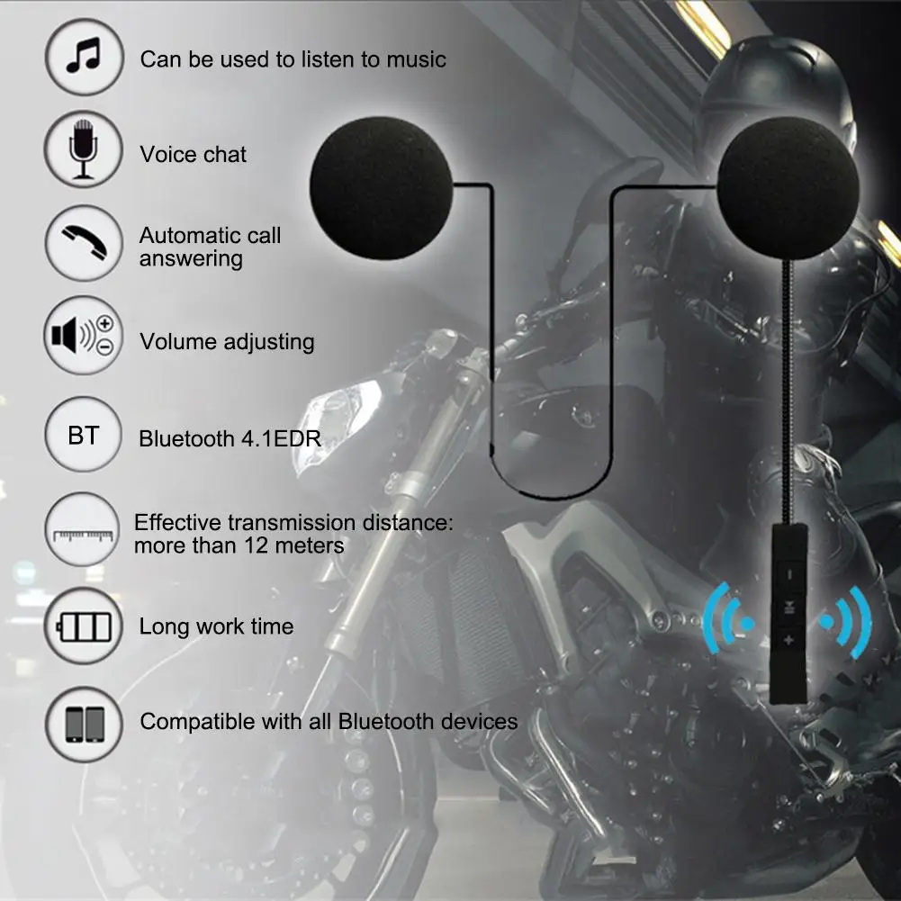 Новинка Bluetooth 4,1 анти-помехи для мотоциклетного шлема езда Hands Free наушники Движение стерео гарнитура