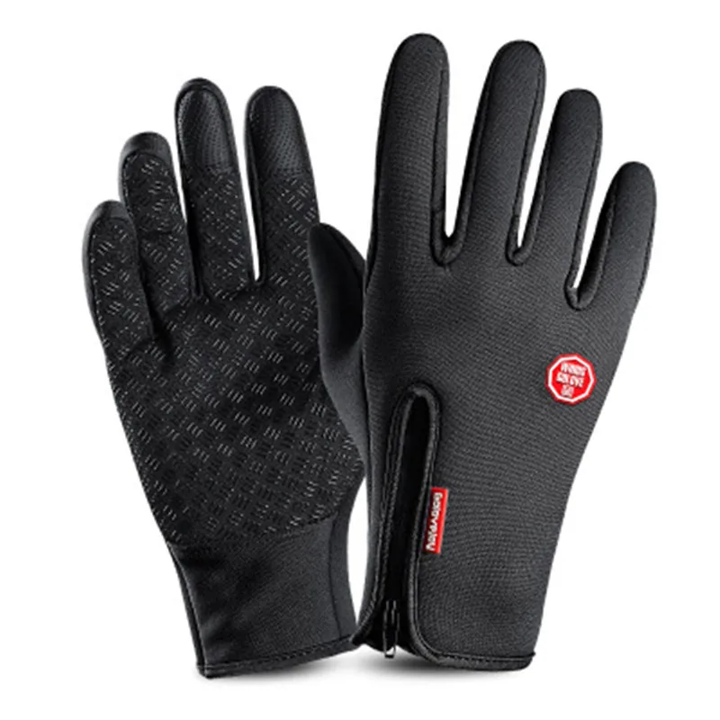 

Outdoor Winter Sports Bicycle Cycling Gloves Ski gloves Touch Screen For Men Women Windproof Simulated Zipper Soft Warm