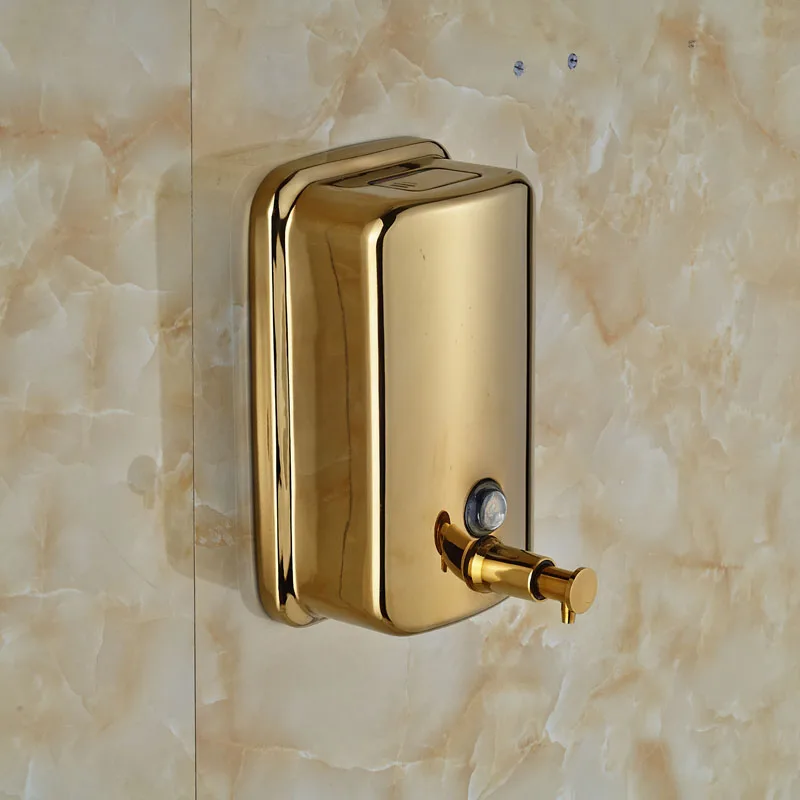 Gold plate 800ml Bathroom Kitchen Liquid Soap Dispenser Pump Wall