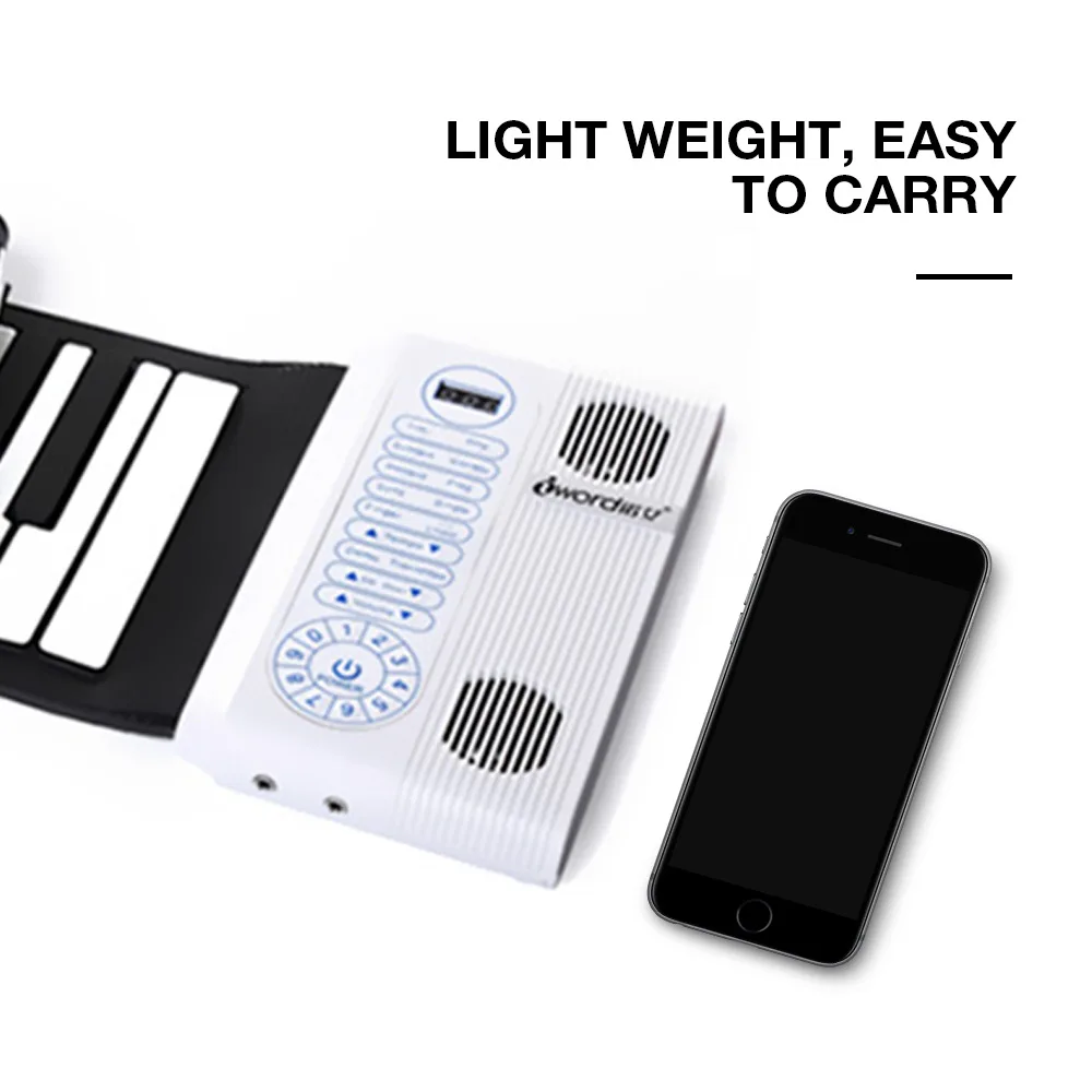 iWord S3061 Portable Hand Roll Silicone Keyboard Electronic Organ
