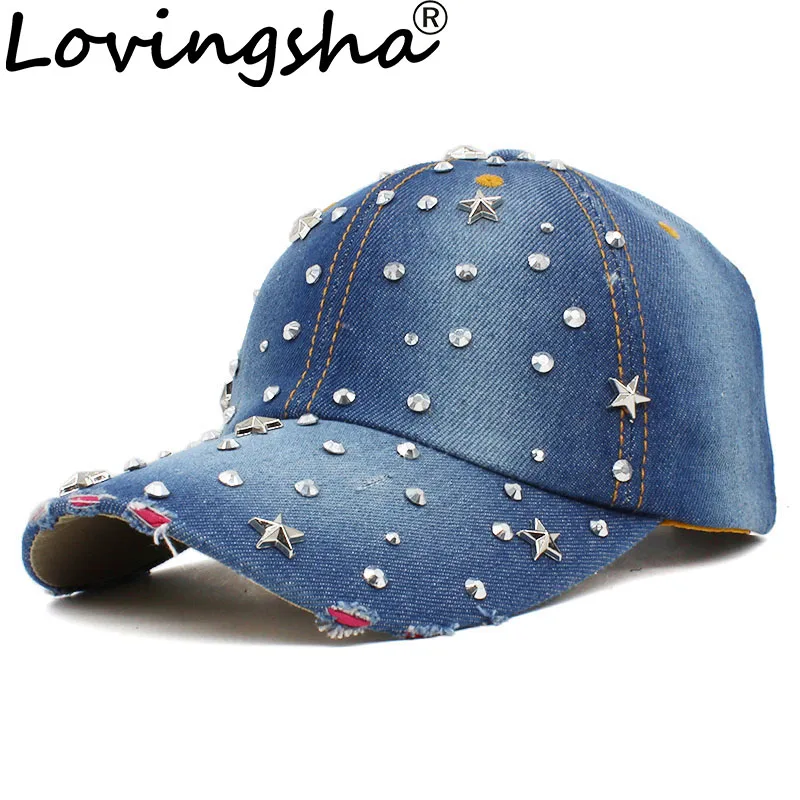 LOVINGSHA бейсболка с заклепкам для женщин и мужчин весна лето звезды промывают Snapback кепки для девочек осень Взрослый Регулируемый головной убор AD102