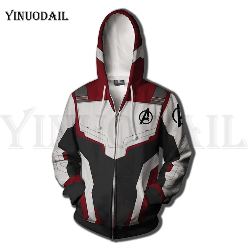 Men and Women Zip Up Hoodies The Avengers Endgame Hooded Jacket Superheroes Battle Suit Sweatshirt Streetwear Cosplay Costume