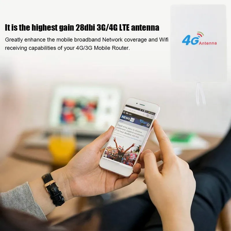 Антенна для модема kebidumei 28dBi 4g LTE антенна Wi Fi разъем TS9/SMA M/CRC9 маршрутизатора ZTE Huawei 3G