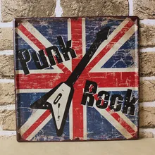 Free shipping Live Wall Art–New Year “punk rock”Poster Painting Metal Plaque matte Pub Sign Retro Cafe Bar decor 30x30CM