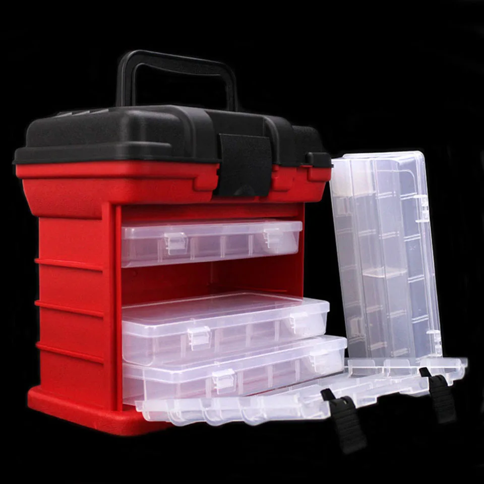 WALK FISH High Quality Portable Outdoor Plastic 5 layer Large Fishing Gear Storage Box Large