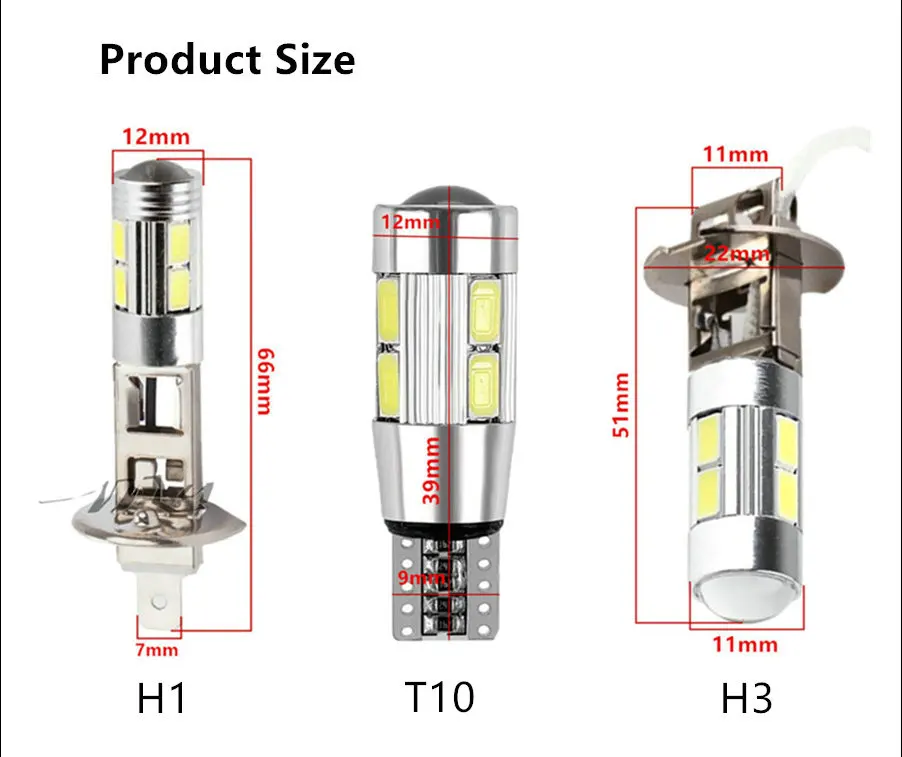 СВЕТОДИОДНЫЙ Автомобильный светильник, противотуманные светодиодные лампы высокой мощности-H3 H1 5630 smd, Автомобильные светодиодные лампы, автомобильный светильник, источник для парковки, 12 В, 6000 К, головной светильник белого цвета