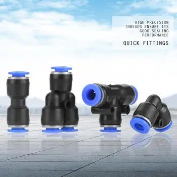 

40Pcs Quick Fittings 14 Air Hose Pneumatic Push Connector Air Push Quick Fittings 4 Shape Hot sale