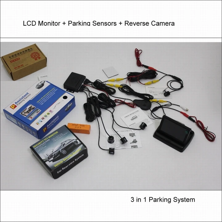 

Liislee For Audi A8 2009~2011 - Car Parking Sensors + Rear View Camera = 2 in 1 Visual BIBI Alarm Park Back Up System