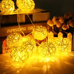 LBTFA 1 м 3 м ротанговый шар светодиодный гирлянда со сказочными огнями Новогодние рождественские украшения для дома Navidad 2019 домашний декор