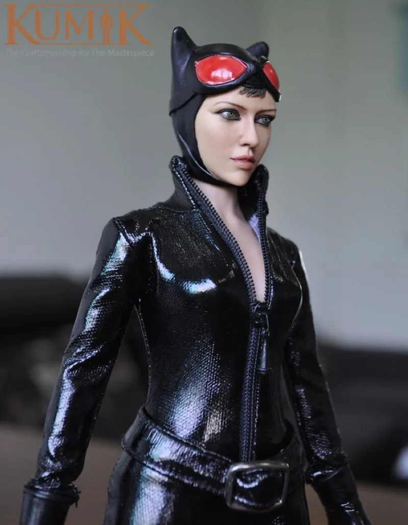 1/6 кошка-Бэтмен Фигурка кукла с черной кожей комплект одежды коллекционная игрушка модели KMF029 подарок