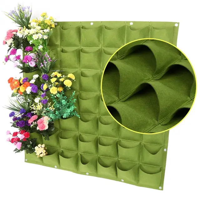 Black/Green 49 Pockets vertical vegetable garden Wall Hanging Planter