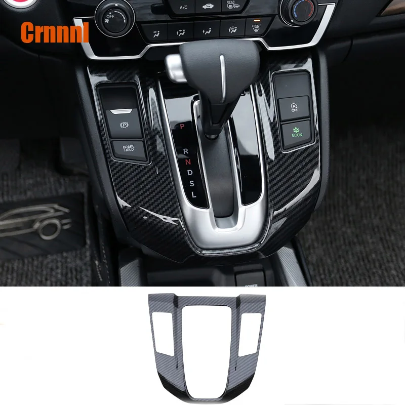

Carbon fiber style adornment of the gear control panel cove Car Accessories For Honda CRV CR-V 2017 2018 2019 LHD