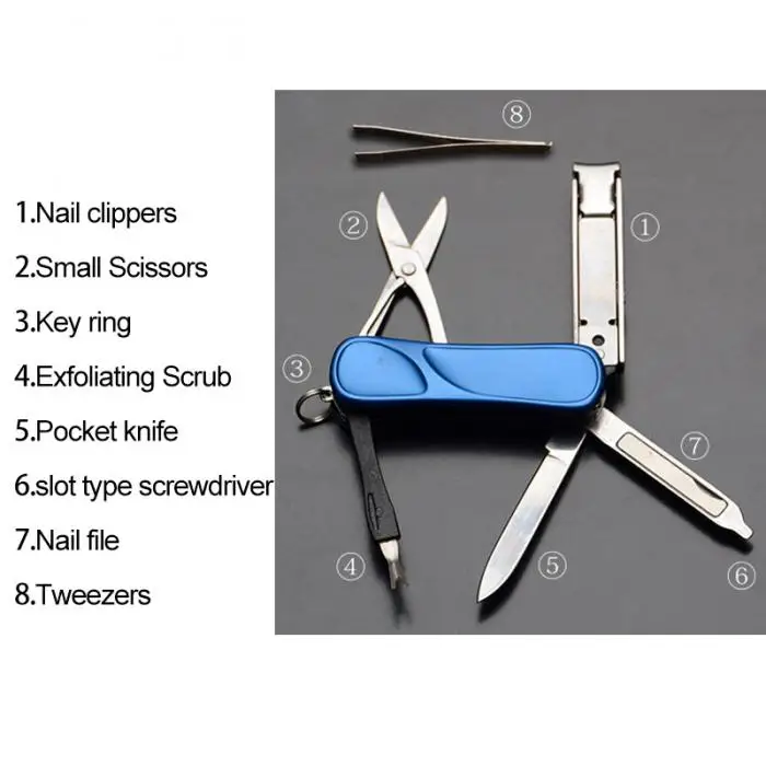 New And Quality Multifunctional Nail Clipper Belt Finger File Belt Key Ring Finger Scissors Belt Finger Plier Belt Scissors