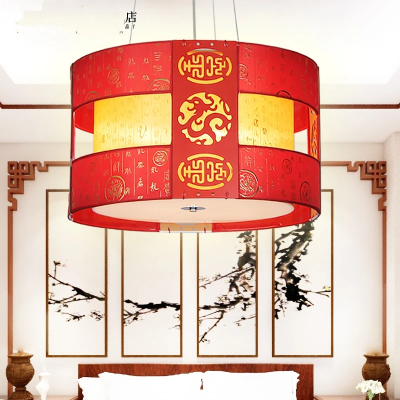 

JW_Modern Chinese Antique Sheepskin Pendant Lamp Restaurant Living Room Bedroom Hotel Restaurant Hall Lights Factory Direct