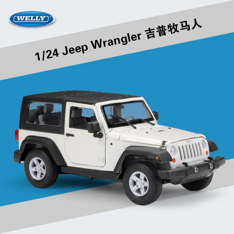 WELLY 1/24 масштаб США 2007 Jeep Wrangler SUV литая модель металлическая модель автомобиля игрушка для подарка/коллекции/украшения/детей - Цвет: white