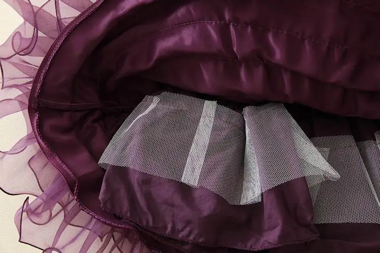 Изысканные вечерние платья для девочек на свадьбу, вечернее романтическое фиолетовое Бисероплетение, платье-пачка с цветочным узором для девочек на день рождения От 1 до 5 лет E026