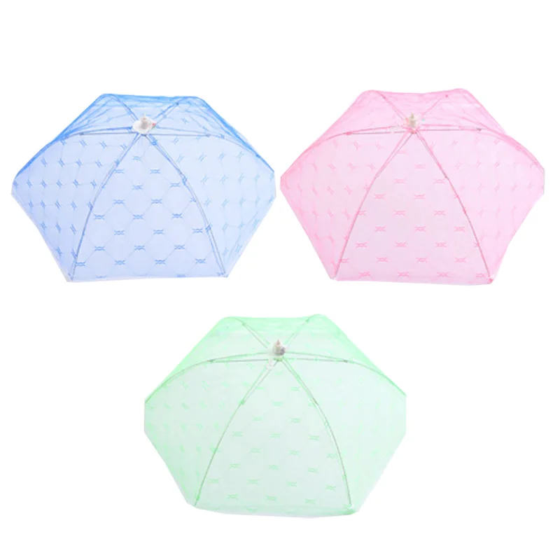 

Set of 3 Large Pop-Up Mesh Screen Umbrella Food Cover Net Tents Reusable and Folding 16 inch for Picnic/BBQ - Keep Out Flies,