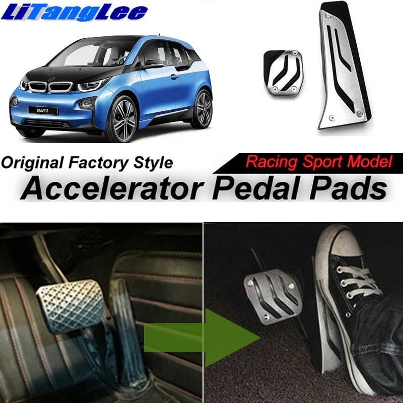 

LitangLee Car Accelerator Pedal Pad Cover Sport Racing Design For BMW i3 2013~2018 Foot Throttle Pedal Pad Cover