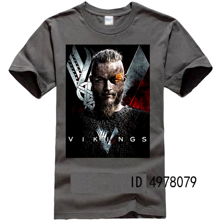 Vikings Ragnar, Мужская футболка для бровей, ТВ-шоу, Lothbrok King Norse Warrior, футболка с короткими рукавами - Цвет: charcoal