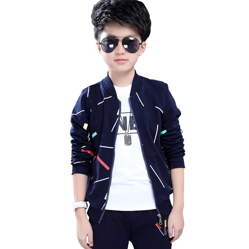 

Boys Clothing Sets 2018 Spring Autumn Children Sport Suits Long Sleeve Boys Clothes 3 PCS Kids Tracksuit 4 6 8 10 11 12 13 Years