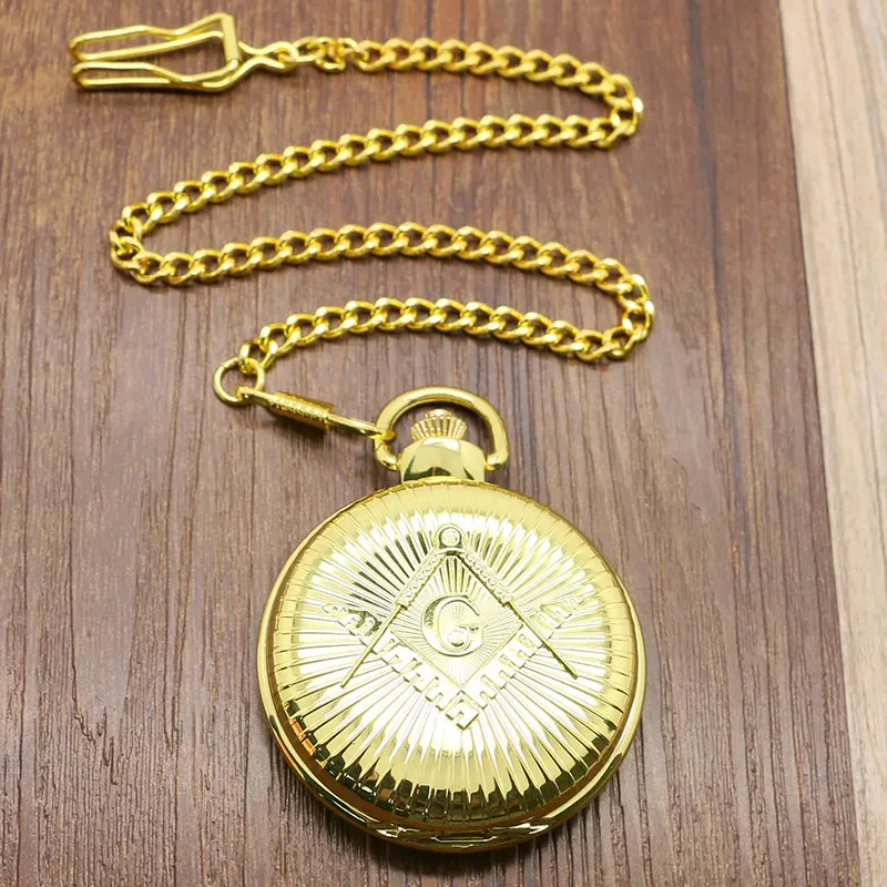 Масонский масон Кварцевые ожерелье, подвеска, стимпанк карманные часы ювелирные подарки Relogio de Bolso часы для мужчин